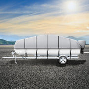 Pontoon Boat Cover 800D Waterproof Trailerable 19-20 ft with Storage Bag V952-FQCZX800D192KHIYZV0
