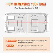 Pontoon Boat Cover 800D Waterproof Trailerable 23-24 ft with Storage Bag V952-FQCZX800D2328O284V0