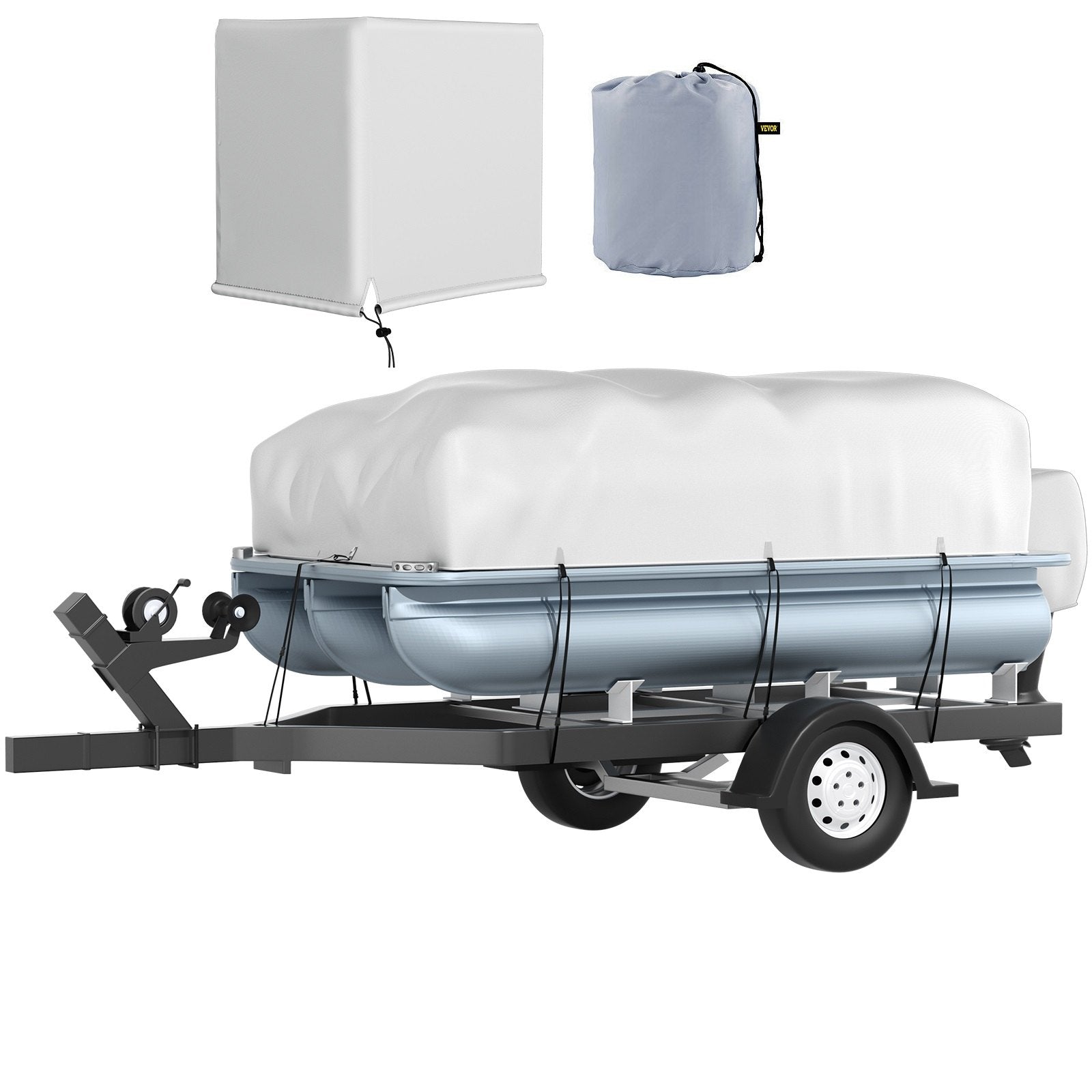 Pontoon Boat Cover, Fit for 17\'-20\' Boat, Heavy Duty 600D Marine Grade Oxford Fabric, UV Resistant V952-FQCZYCYCB21245KUNV0