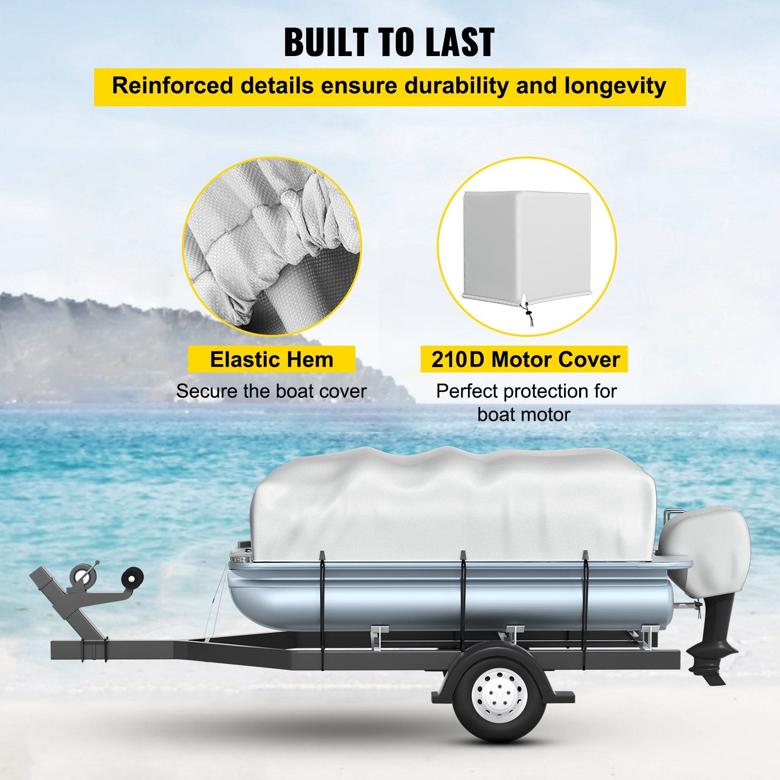 Pontoon Boat Cover, Fit for 17\'-20\' Boat, Heavy Duty 600D Marine Grade Oxford Fabric, UV Resistant V952-FQCZYCYCB21245KUNV0