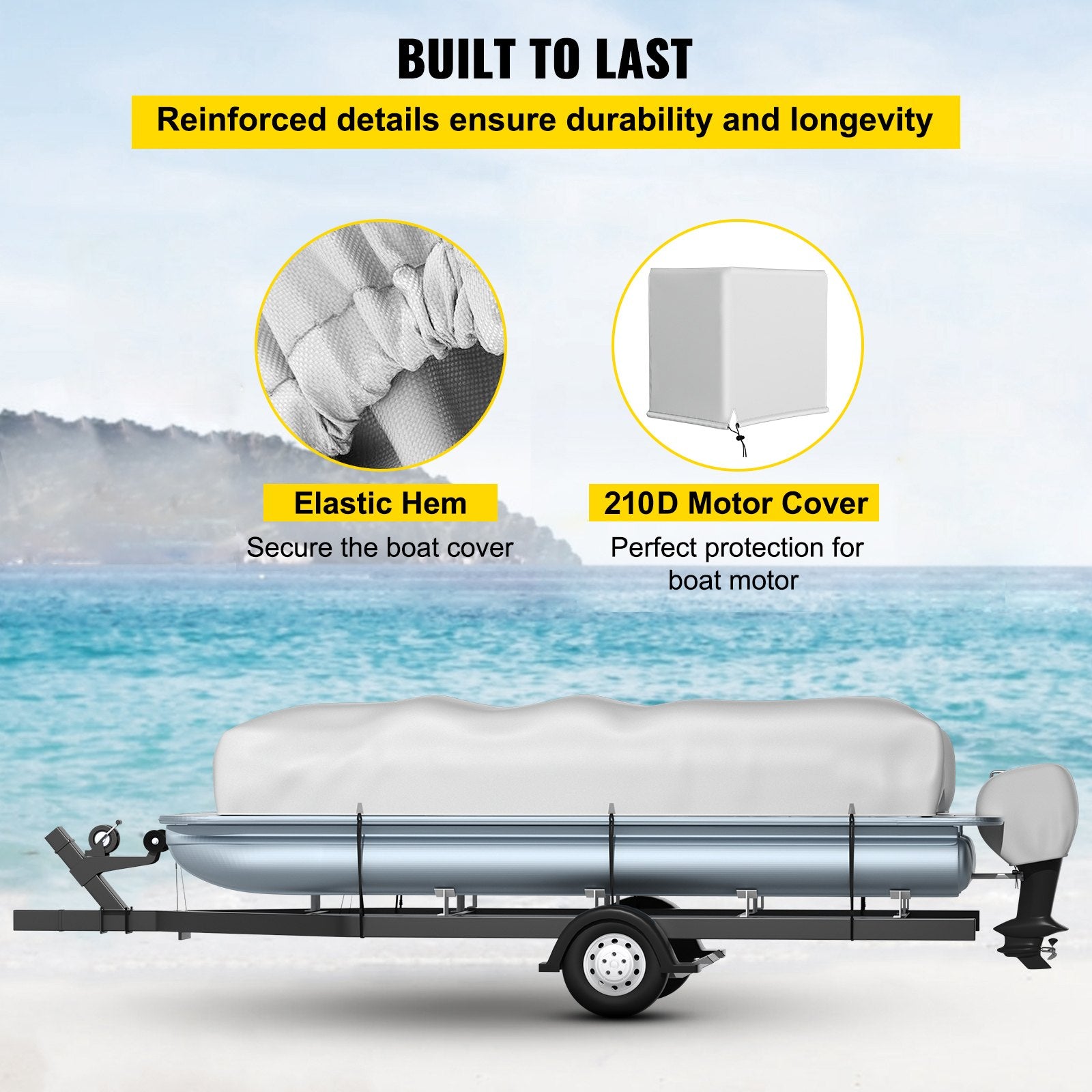 Pontoon Boat Cover, Fit for 25\'-28\' Boat, Heavy Duty 600D Marine Grade Oxford Fabric, UV Resistant V952-FQCZYCYCB2528M0J5V0