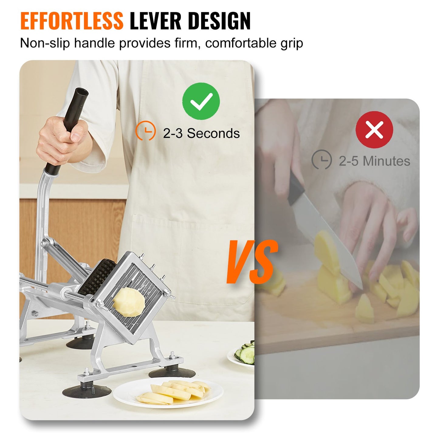 Commercial Vegetable Slicer, 1/4 inch Fruit Slicer, Stainless Steel and Aluminum Alloy Vegetable Cutter V952-FQQPJWS14INCM6M4PV0