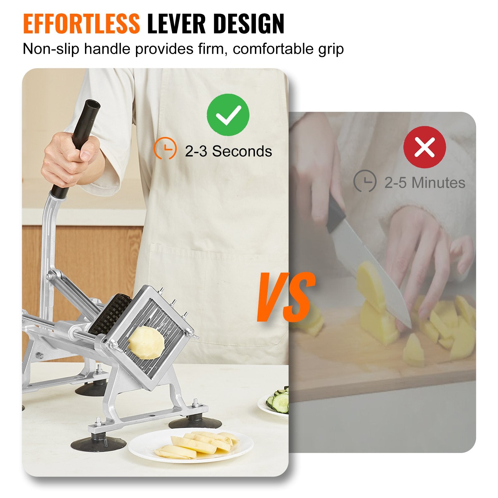 Commercial Vegetable Slicer, 1/4 inch Fruit Slicer, Stainless Steel and Aluminum Alloy Vegetable Cutter V952-FQQPJWS14INCM6M4PV0