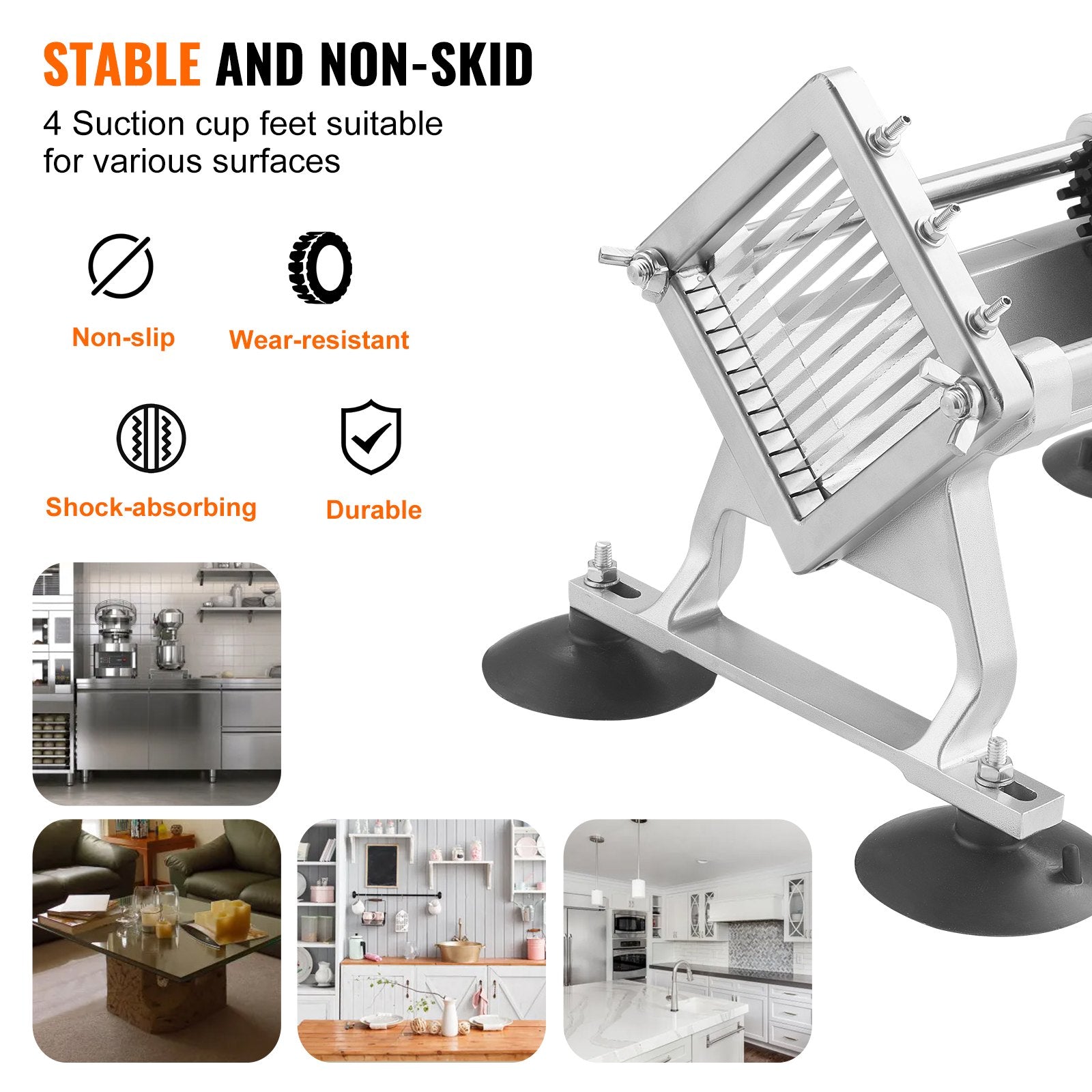 Commercial Vegetable Slicer, 1/4 inch Fruit Slicer, Stainless Steel and Aluminum Alloy Vegetable Cutter V952-FQQPJWS14INCM6M4PV0