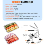 Commercial Vegetable Slicer, 1/4 inch Fruit Slicer, Stainless Steel and Aluminum Alloy Vegetable Cutter V952-FQQPJWS14INCM6M4PV0