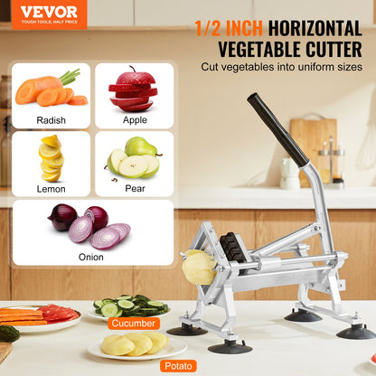 Commercial Vegetable Slicer, 1/2 inch Fruit Slicer, Stainless Steel and Aluminum Alloy Vegetable Cutter V952-FQQPJWS316INZRLGOV0