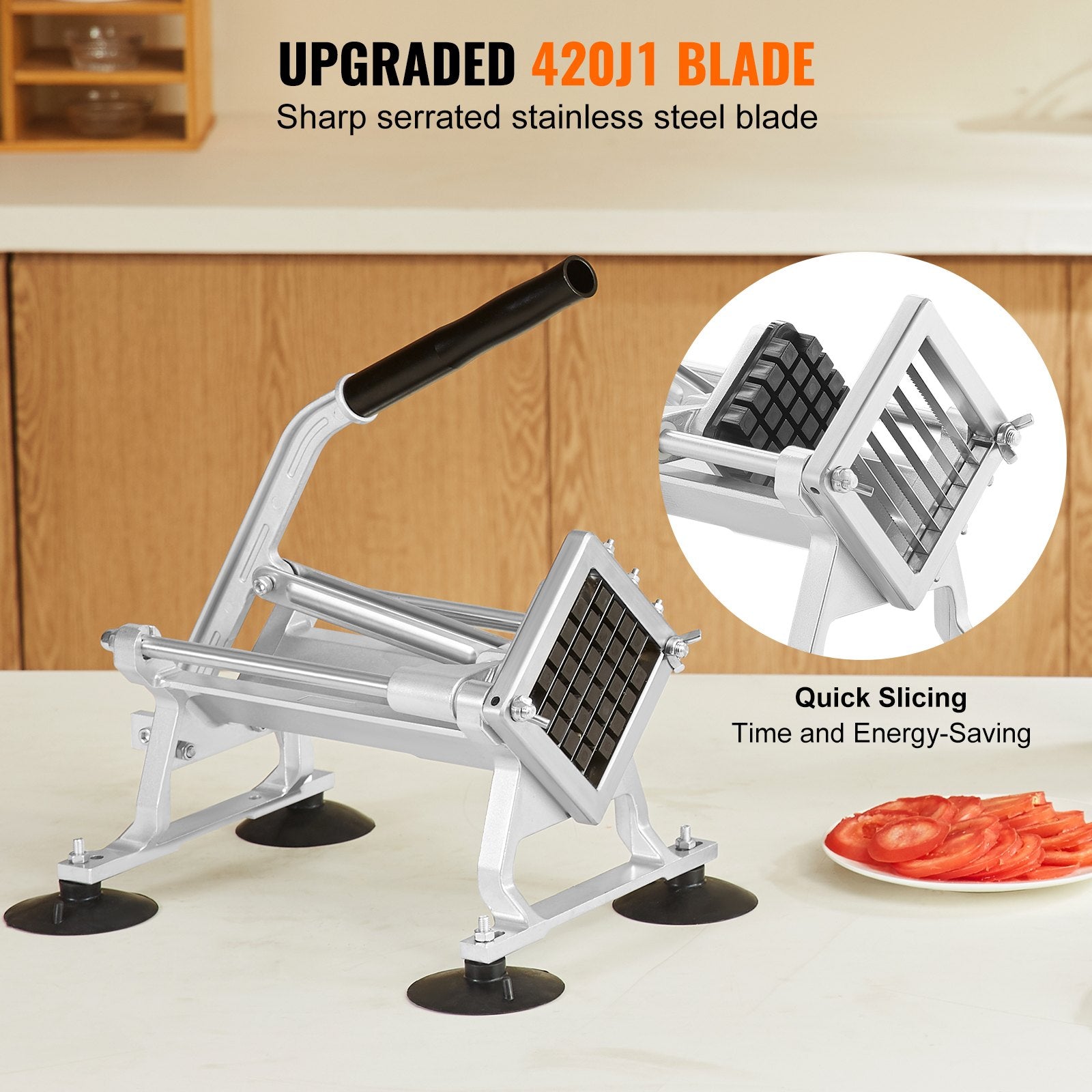 Commercial Vegetable Slicer, 1/2 inch Fruit Slicer, Stainless Steel and Aluminum Alloy Vegetable Cutter V952-FQQPJWS316INZRLGOV0