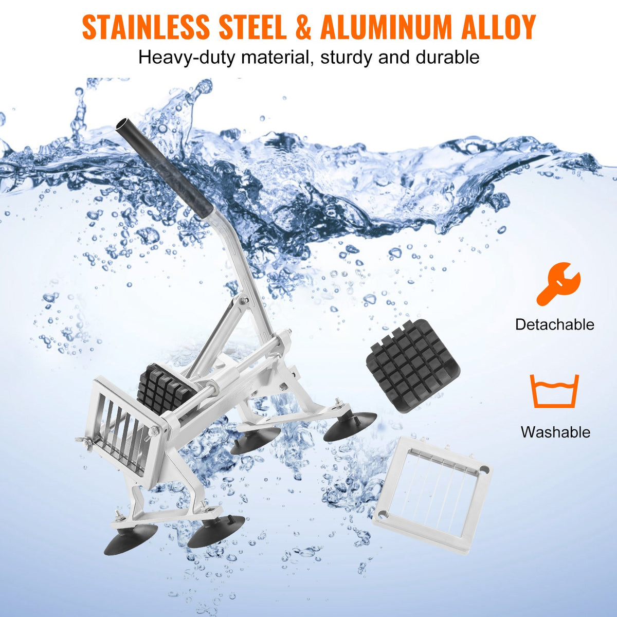 Commercial Vegetable Slicer, 1/2 inch Fruit Slicer, Stainless Steel and Aluminum Alloy Vegetable Cutter V952-FQQPJWS316INZRLGOV0