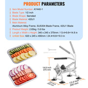 Commercial Vegetable Slicer, 1/2 inch Fruit Slicer, Stainless Steel and Aluminum Alloy Vegetable Cutter V952-FQQPJWS316INZRLGOV0