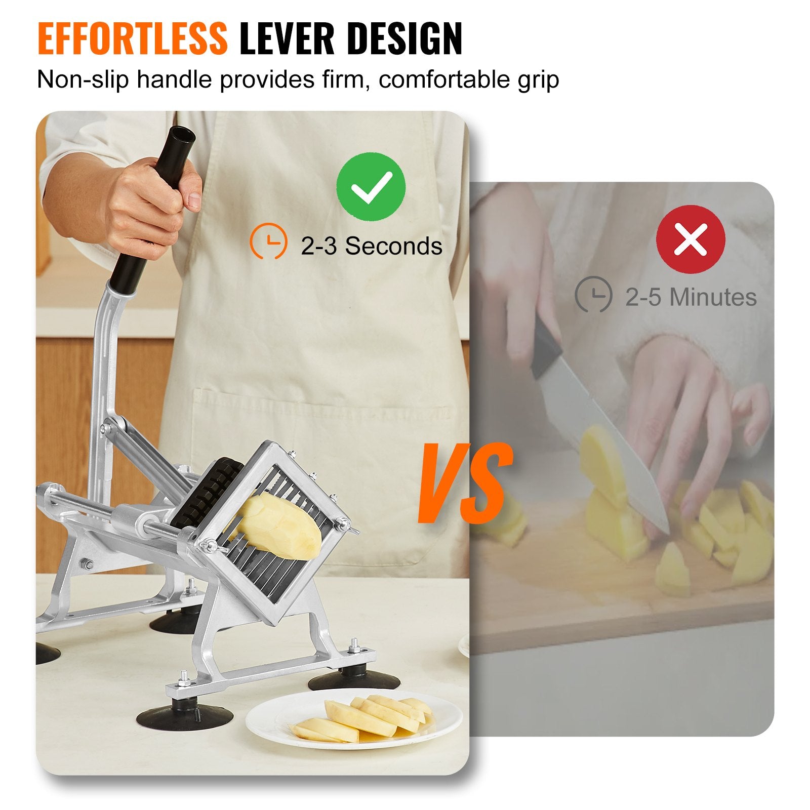 Commercial Vegetable Slicer, 3/8 inch Fruit Slicer, Stainless Steel and Aluminum Alloy Vegetable Cutter V952-FQQPJWS38INCMIPZFV0