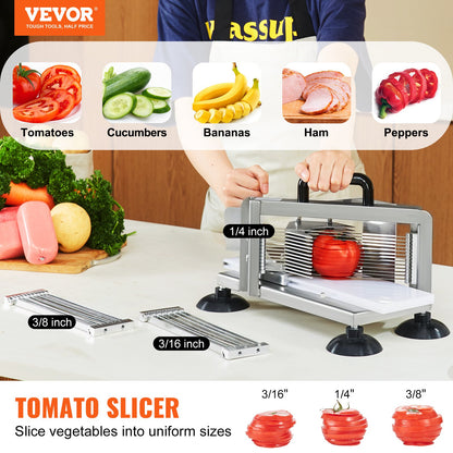 Commercial Tomato Slicer, 1/4"+3/8"+3/16" Tomato Cutter Slicer, Stainless Steel Heavy Duty Tomato Slicer V952-FQQPJZTS14388D14CV0