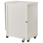 Folding Sewing Table with Lockable Wheels Storage Shelves Trays Door White V952-FRZJYXXKZDBHL2LV9V0