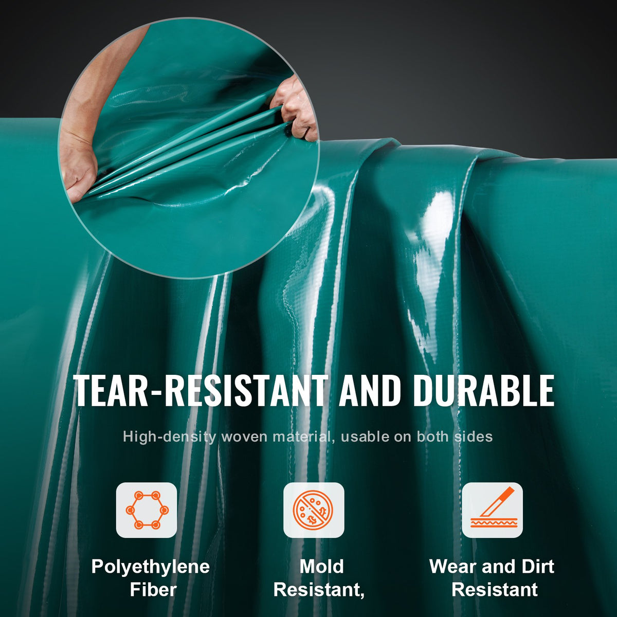 PVC Waterproof Tarp, 16.5 x 29.5 ft Heavy Duty PVC Tarpaulin, Tear-Proof and Weather-Proof, with Grommets and V952-FSBLSPVCPVC59AFTUV0