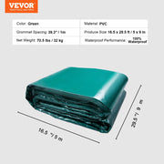 PVC Waterproof Tarp, 16.5 x 29.5 ft Heavy Duty PVC Tarpaulin, Tear-Proof and Weather-Proof, with Grommets and V952-FSBLSPVCPVC59AFTUV0