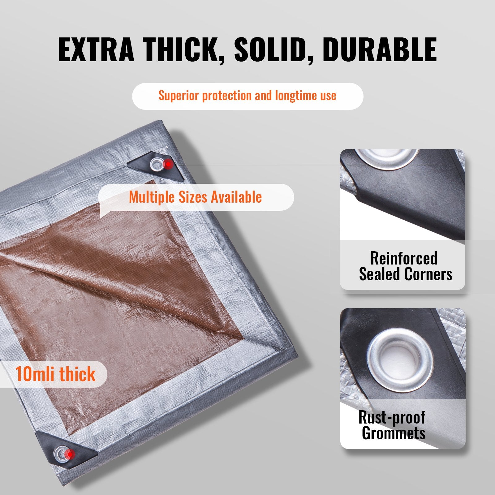 Tarp Waterproof Tarpaulin 20 x 30 ft 10 Mil Plastic Poly Tear UV Resistant V952-FSBWYNZPEPE207MCQV0