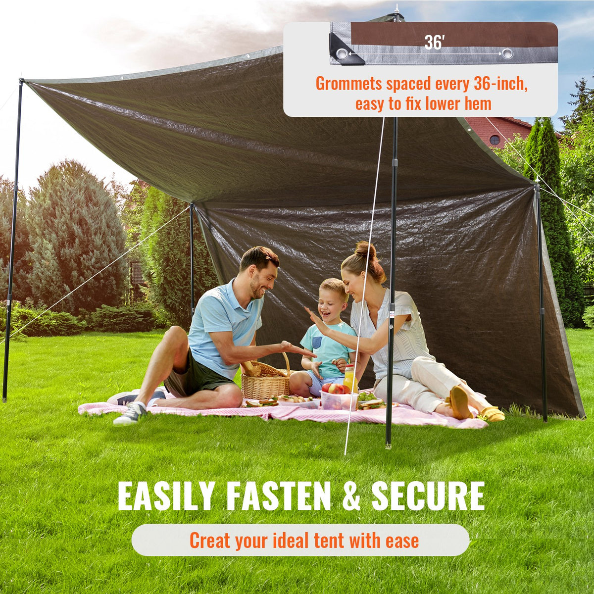 Tarp Waterproof Tarpaulin 20 x 30 ft 10 Mil Plastic Poly Tear UV Resistant V952-FSBWYNZPEPE207MCQV0