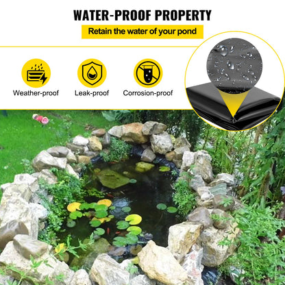 LLDPE Pond Liner 15x20 ft, Pond Liner 20 Mil, Fish Pond Liners for Waterfall, Pond and Fish Ponds V952-FSM15X20FT0000001V0