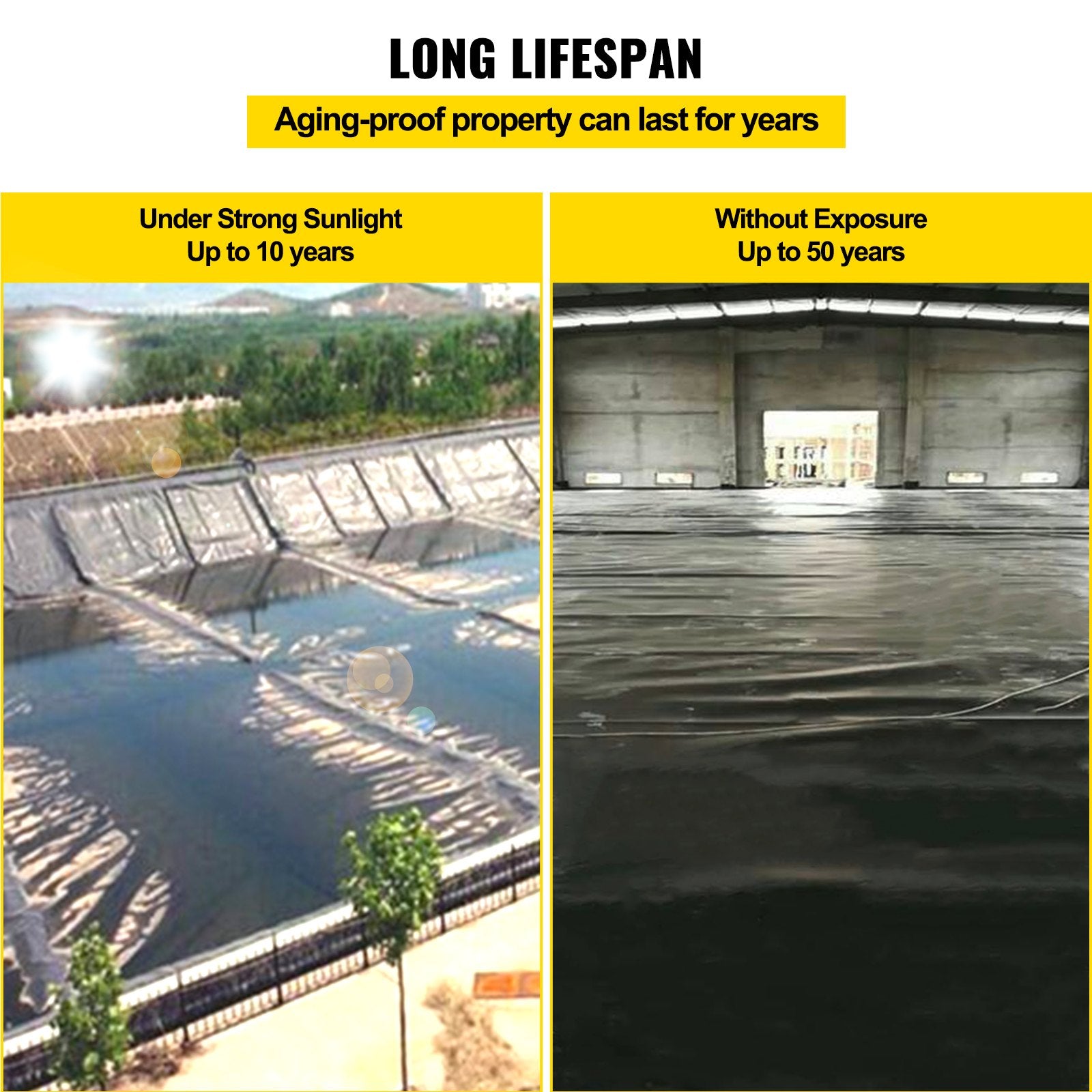 LLDPE Pond Liner 15x20 ft, Pond Liner 20 Mil, Fish Pond Liners for Waterfall, Pond and Fish Ponds V952-FSM15X20FT0000001V0