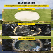 LLDPE Pond Liner 20x25 ft, Pond Liner 20 Mil, Fish Pond Liners for Waterfall, Pond and Fish Ponds V952-FSM20X25FT0000001V0