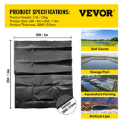 LLDPE Pond Liner 20x25 ft, Pond Liner 20 Mil, Fish Pond Liners for Waterfall, Pond and Fish Ponds V952-FSM20X25FT0000001V0