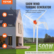 500W Wind Turbine Generator, 12V Wind Turbine Kit, 3-Blade Wind Power Generator with Anemometer, MPPT V952-FSSFLWLFDJ40N69K2V9