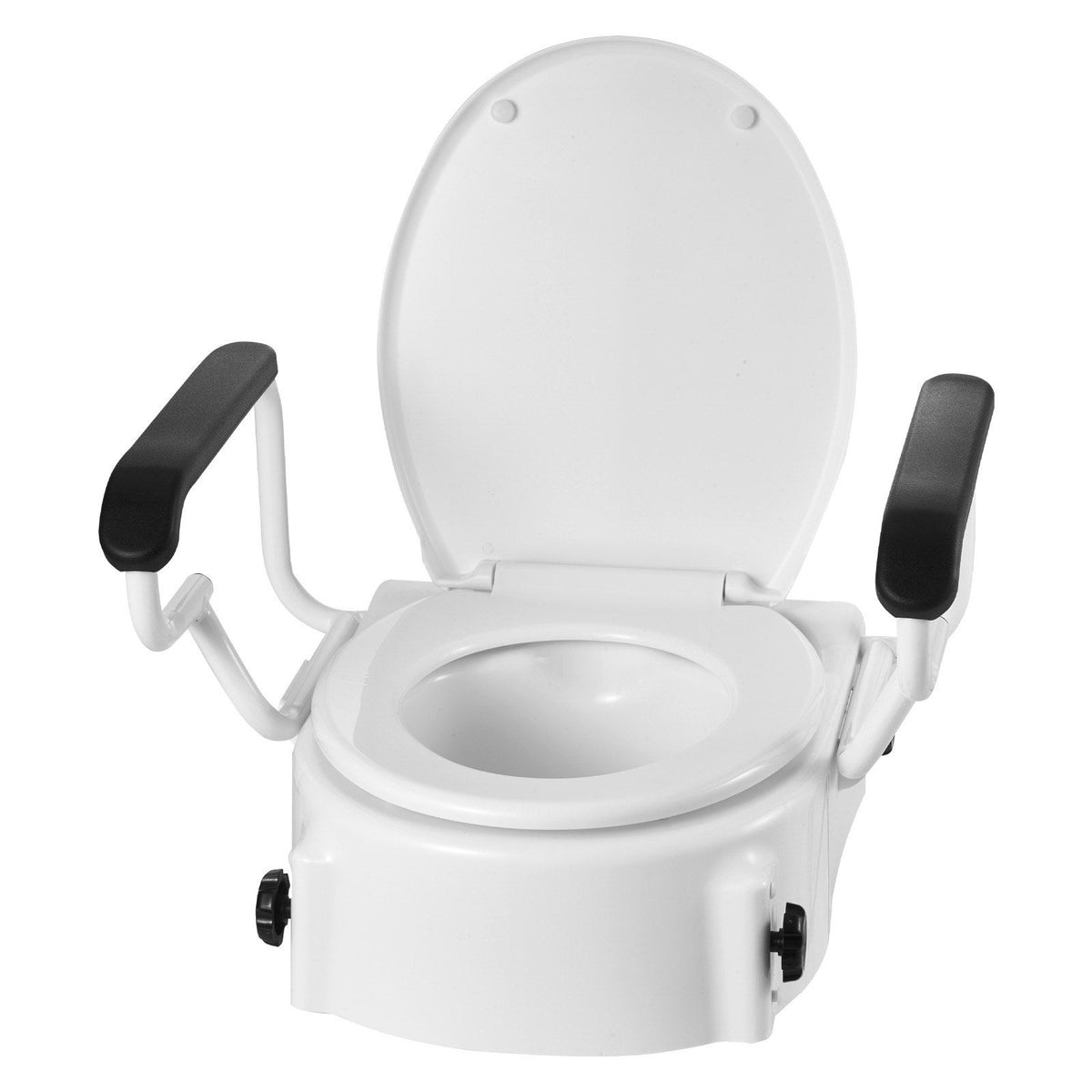 Raised Toilet Seat with Arms, 136.1 kg Load Capacity, 3-Level Adjustable Height, Widened Commode Elevated V952-FSSFSJGMTZDDNO6QU001V0