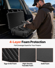 Hard Rifle Case, Lockable Rifle Case with Pre-cut Foams, 1016 mm Gun Storage with Wheels, IP67 Waterproof & V952-FSYZBQH40127R1IIQ001V0