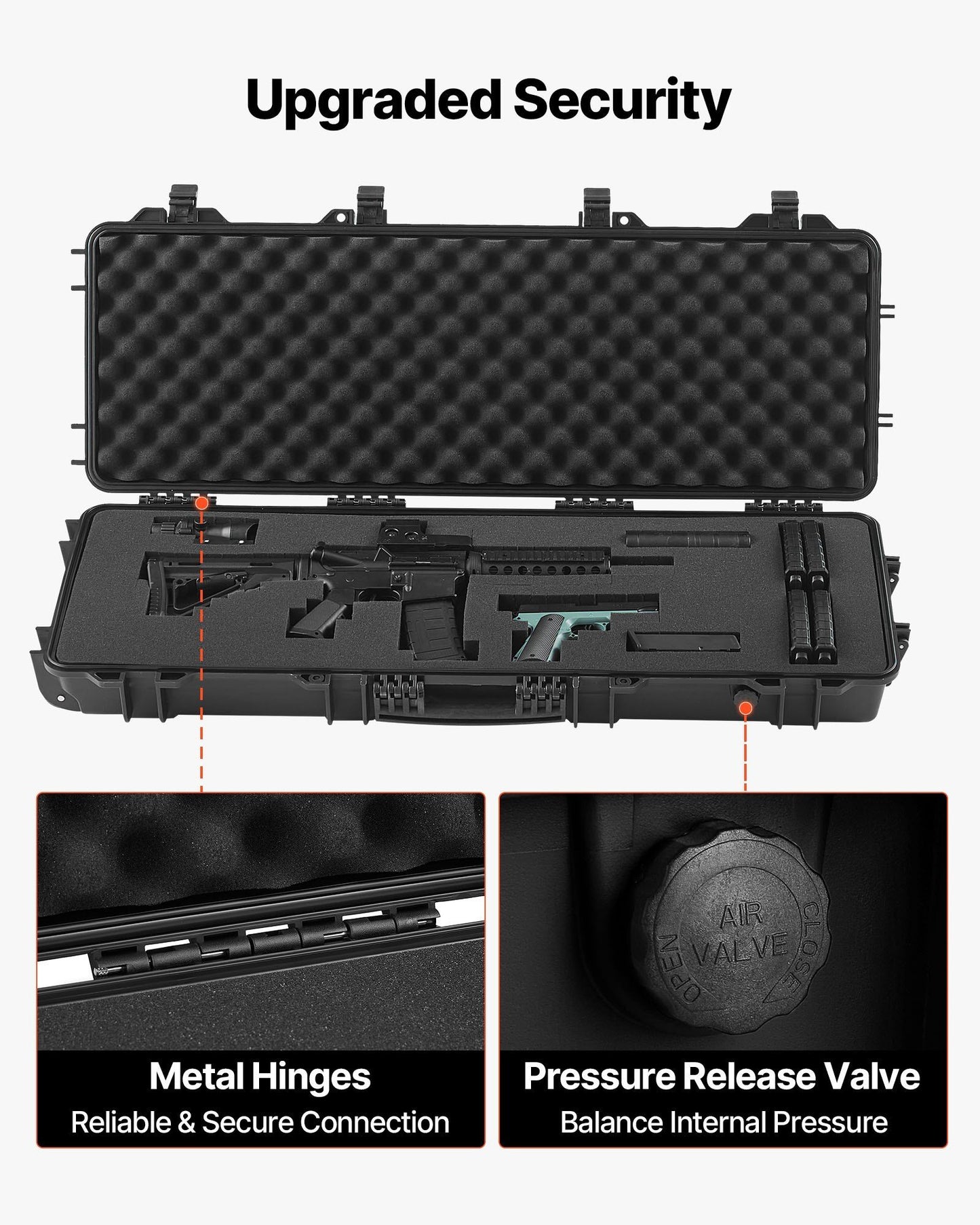 Hard Rifle Case, Lockable Rifle Case with Pre-cut Foams, 1016 mm Gun Storage with Wheels, IP67 Waterproof & V952-FSYZBQH40127R1IIQ001V0