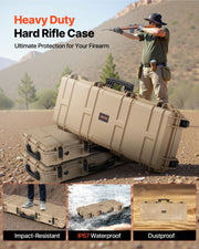 Hard Rifle Case, Lockable Rifle Case with Pre-cut Foams, 1016 mm Gun Storage with Wheels, IP67 Waterproof & V952-FSYZBQH40127WY6H3001V0