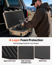 Hard Rifle Case, Lockable Rifle Case with Pre-cut Foams, 1016 mm Gun Storage with Wheels, IP67 Waterproof & V952-FSYZBQH40127WY6H3001V0
