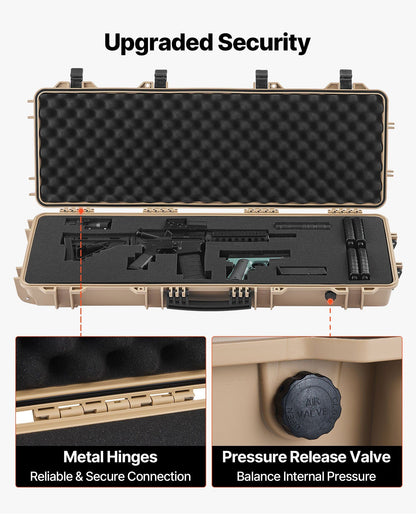 Hard Rifle Case, Lockable Rifle Case with Pre-cut Foams, 1016 mm Gun Storage with Wheels, IP67 Waterproof & V952-FSYZBQH40127WY6H3001V0