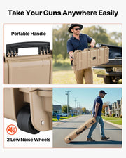 Hard Rifle Case, Lockable Rifle Case with Pre-cut Foams, 1016 mm Gun Storage with Wheels, IP67 Waterproof & V952-FSYZBQH40127WY6H3001V0