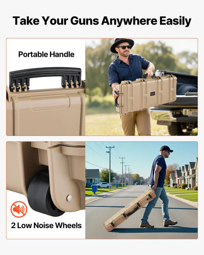 Hard Rifle Case, Lockable Rifle Case with Pre-cut Foams, 1016 mm Gun Storage with Wheels, IP67 Waterproof & V952-FSYZBQH40127WY6H3001V0