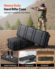 Hard Rifle Case, Lockable Rifle Case with Detachable XPE Foam, 1270 mm Gun Storage with Wheels, IP67 V952-FSYZBQH50391UMADX001V0