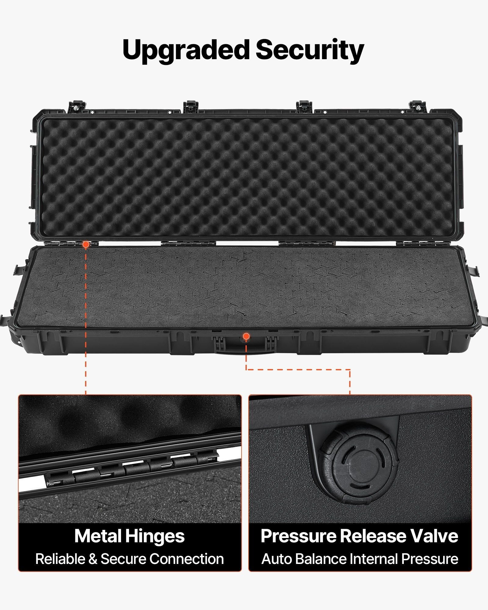Hard Rifle Case, Lockable Rifle Case with Detachable XPE Foam, 1270 mm Gun Storage with Wheels, IP67 V952-FSYZBQH50391UMADX001V0