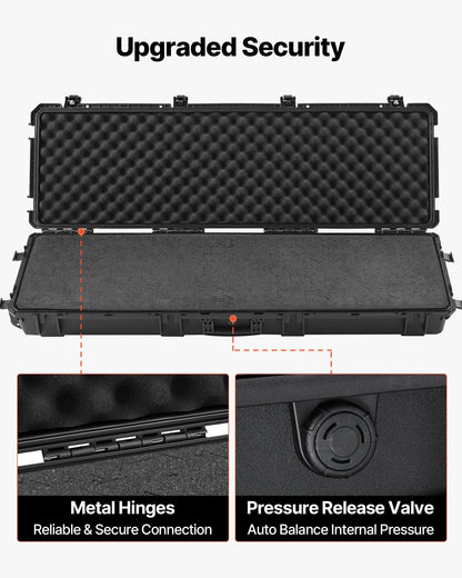 Hard Rifle Case, Lockable Rifle Case with Detachable XPE Foam, 1270 mm Gun Storage with Wheels, IP67 V952-FSYZBQH50391UMADX001V0
