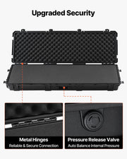 Hard Rifle Case, Lockable Rifle Case with Pre-cut Foams, 1320 mm Gun Storage with Wheels, Heavy Duty IP67 V952-FSYZBQH52415ECG24001V0
