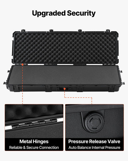 Hard Rifle Case, Lockable Rifle Case with Pre-cut Foams, 1320 mm Gun Storage with Wheels, Heavy Duty IP67 V952-FSYZBQH52415ECG24001V0