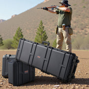 Hard Rifle Case, Lockable Rifle Case with Pre-cut Foams, 1320 mm Gun Storage with Wheels, Heavy Duty IP67 V952-FSYZBQH52415ECG24001V0