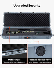 Hard Rifle Case, Lockable Rifle Case with Pre-cut Foams, 1320 mm Gun Storage with Wheels, Heavy Duty IP67 V952-FSYZBQH52415N8LQJ001V0