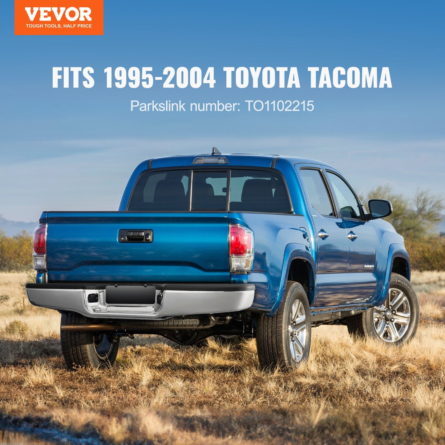 Rear Step Bumper Chrome Steel Bumper Assembly for 1995-2004-Toyota Tacoma V952-FTK19952004TJ79JGV9