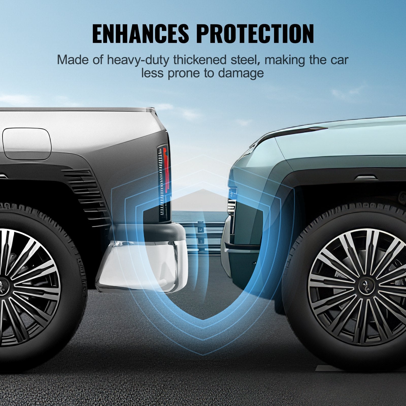 Rear Step Bumper Chrome Steel Bumper Assembly for 1995-2004-Toyota Tacoma V952-FTK19952004TJ79JGV9