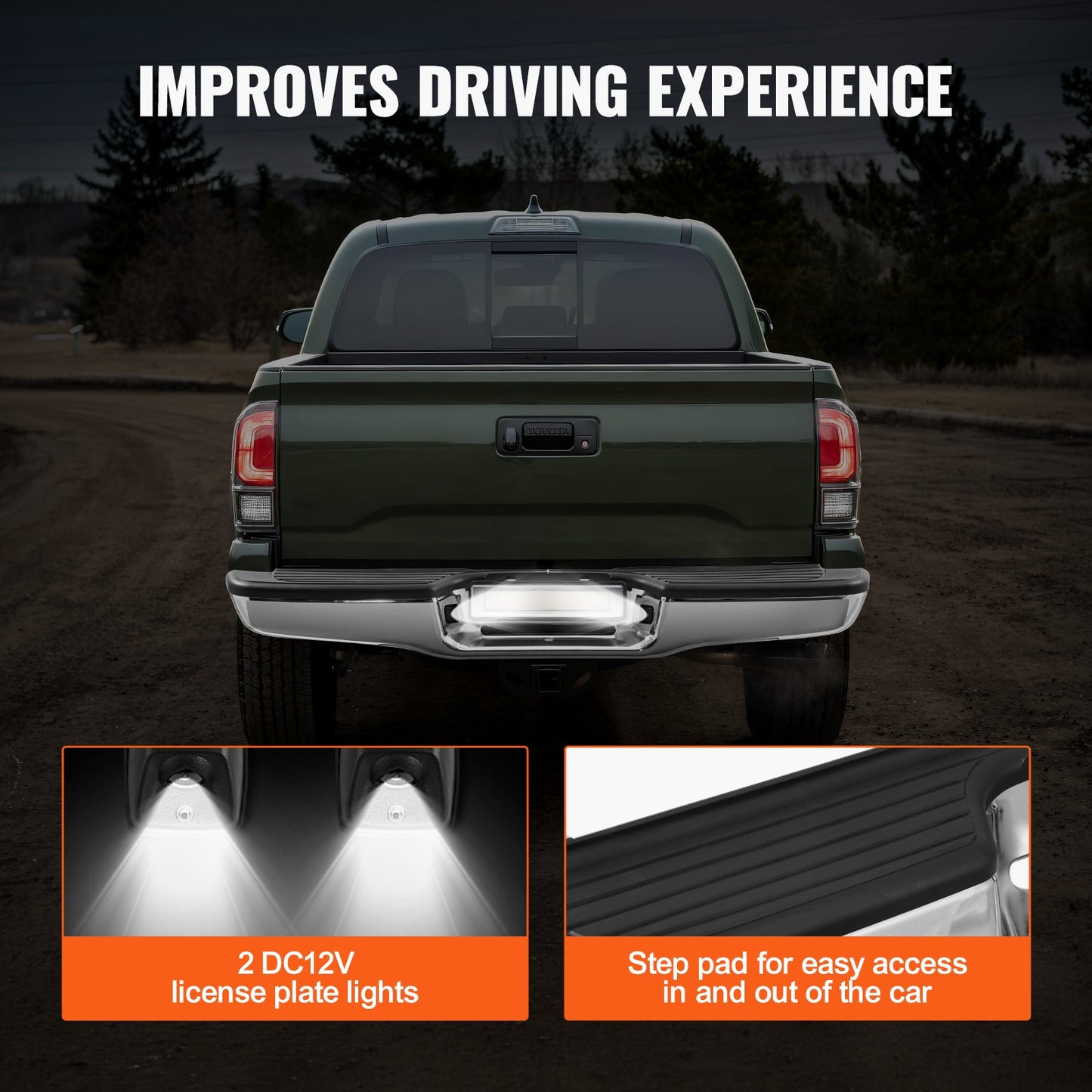 Rear Step Bumper Chrome Steel Bumper Assembly for 1995-2004-Toyota Tacoma V952-FTK19952004TJ79JGV9
