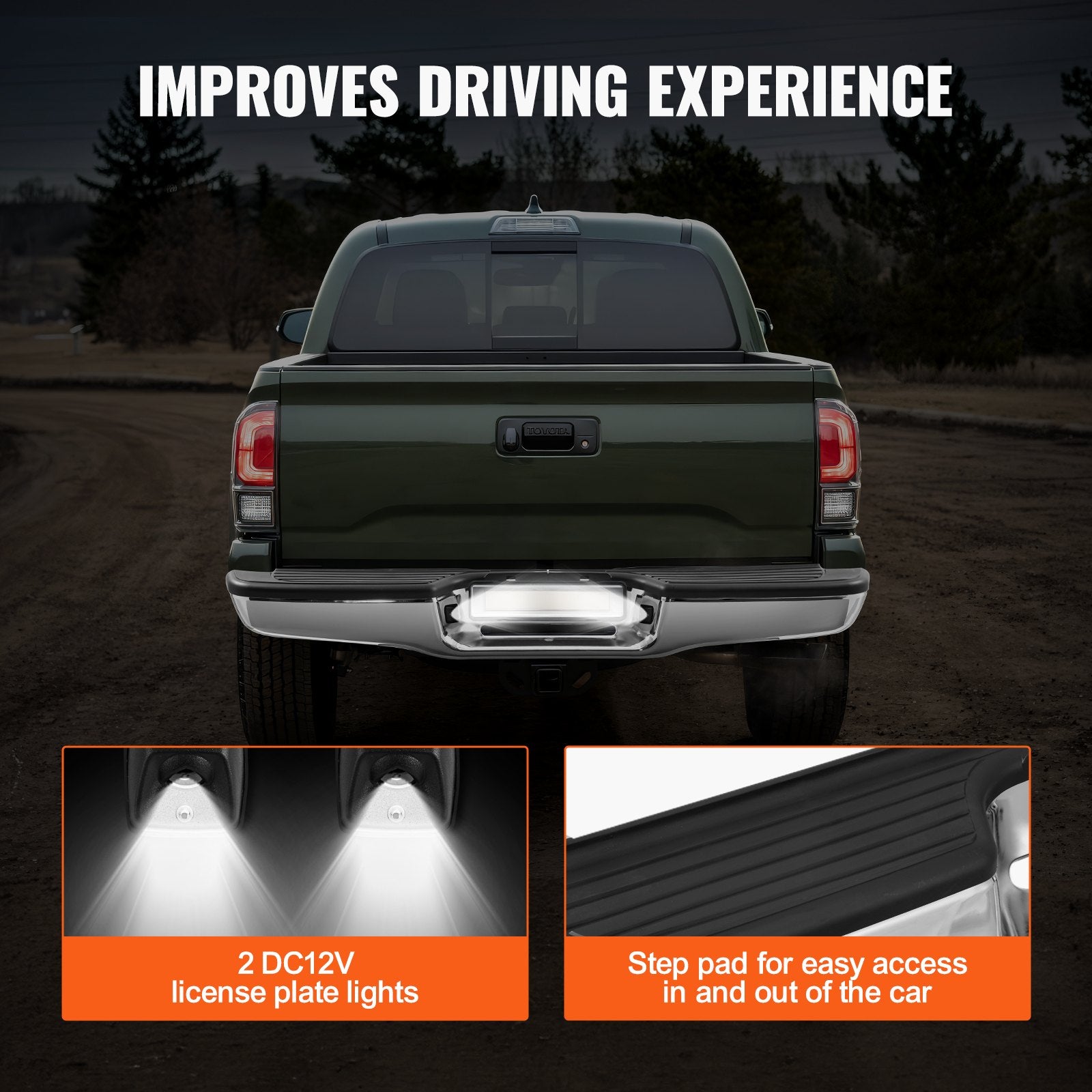 Rear Step Bumper Chrome Steel Bumper Assembly for 1995-2004-Toyota Tacoma V952-FTK19952004TJ79JGV9