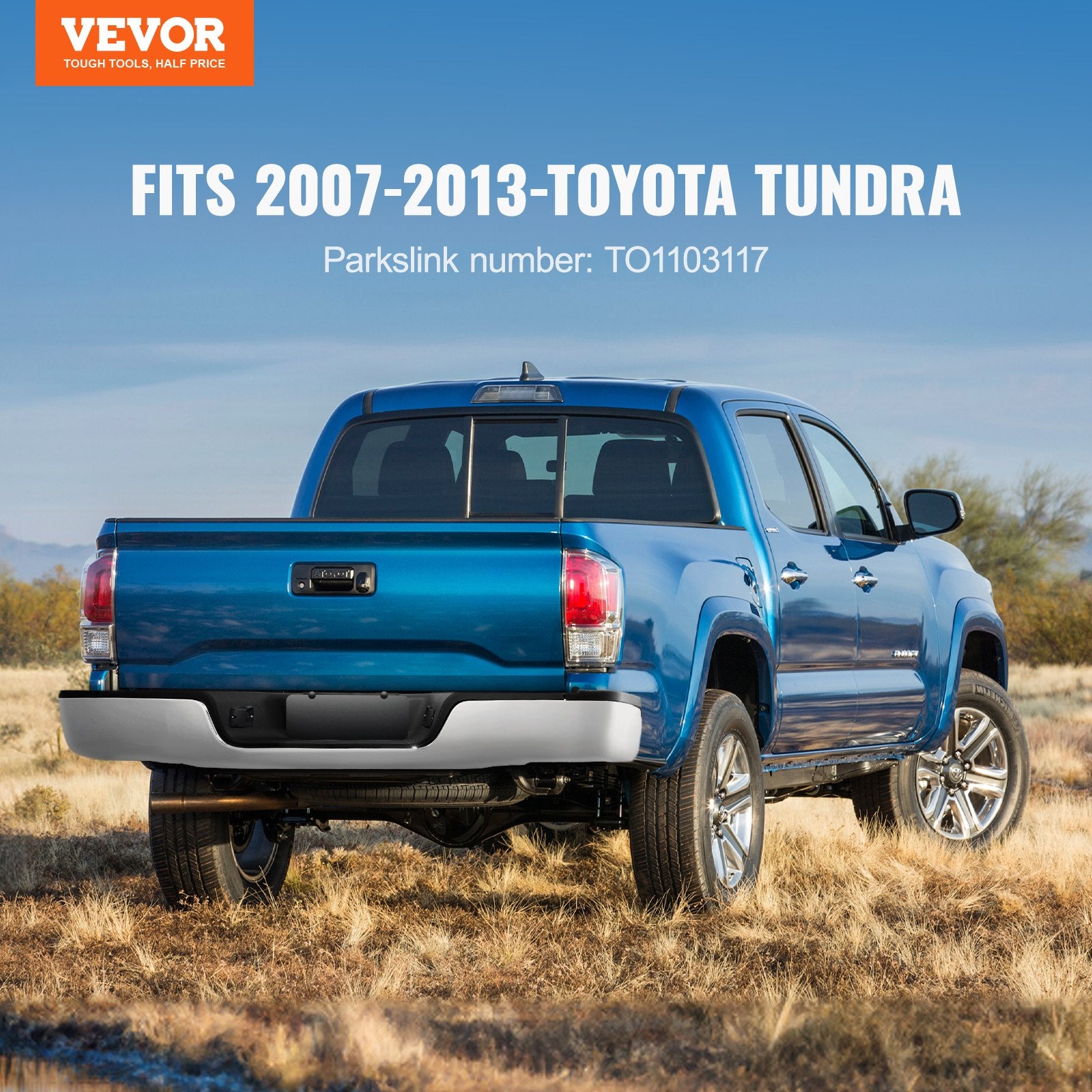 Rear Step Bumper Chrome Steel Bumper Assembly for 2007-2013-Toyota Tundra V952-FTK20072013T4XEYOV9