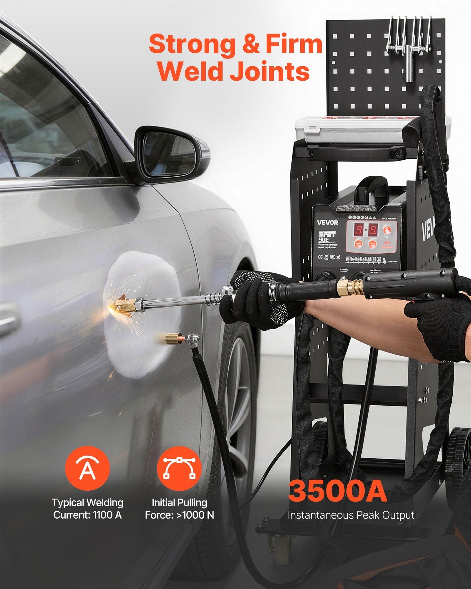 Stud Welder Dent Repair Kit & Welding Cart, 3KW Spot Welder with 2 Welding Guns and 7 Modes, Auto Body Spot V952-FTSDZYGJCLZHOP3KF001V3
