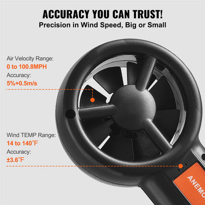 Split Handheld Anemometer, Digital Wind Speed CFM Meter Gauge with LED Backlight Screen, Measures Wind V952-FTSFSJ6ZFSBXE0A0BV9