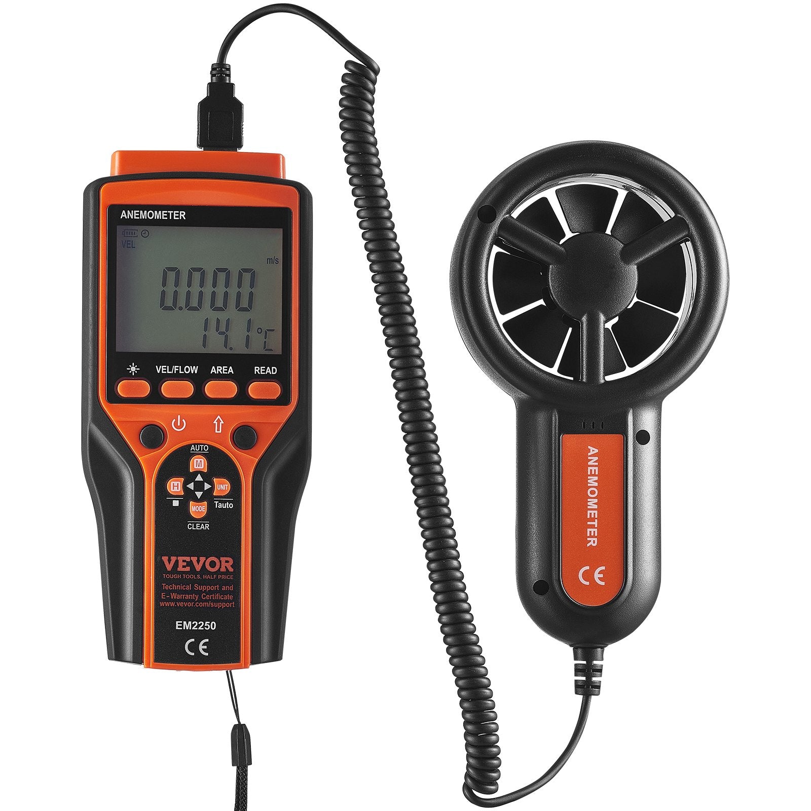 Split Handheld Anemometer, Digital Wind Speed CFM Meter Gauge with LED Backlight Screen, Measures Wind V952-FTSFSJ6ZFSBXE0A0BV9