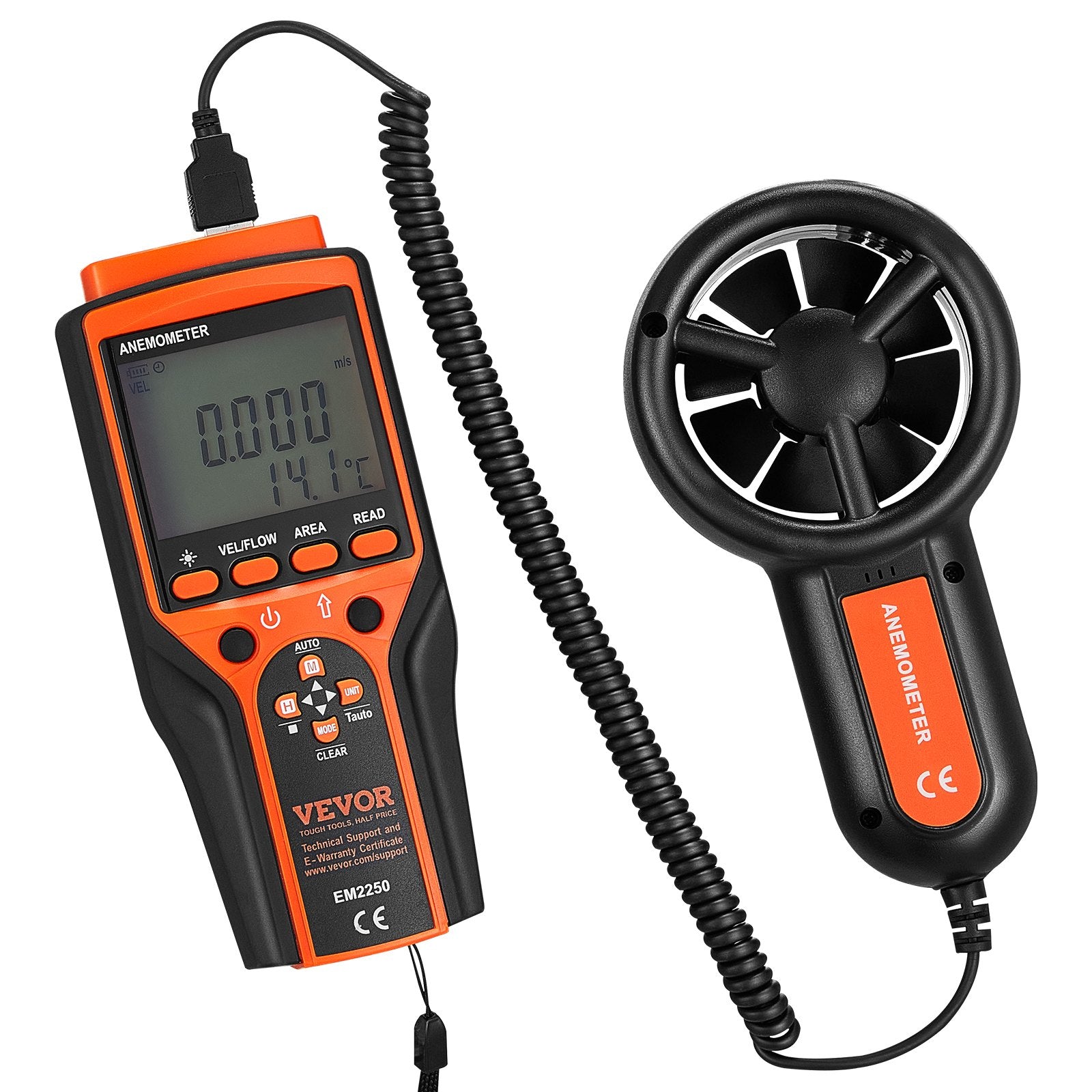Split Handheld Anemometer, Digital Wind Speed CFM Meter Gauge with LED Backlight Screen, Measures Wind V952-FTSFSJ6ZFSBXE0A0BV9