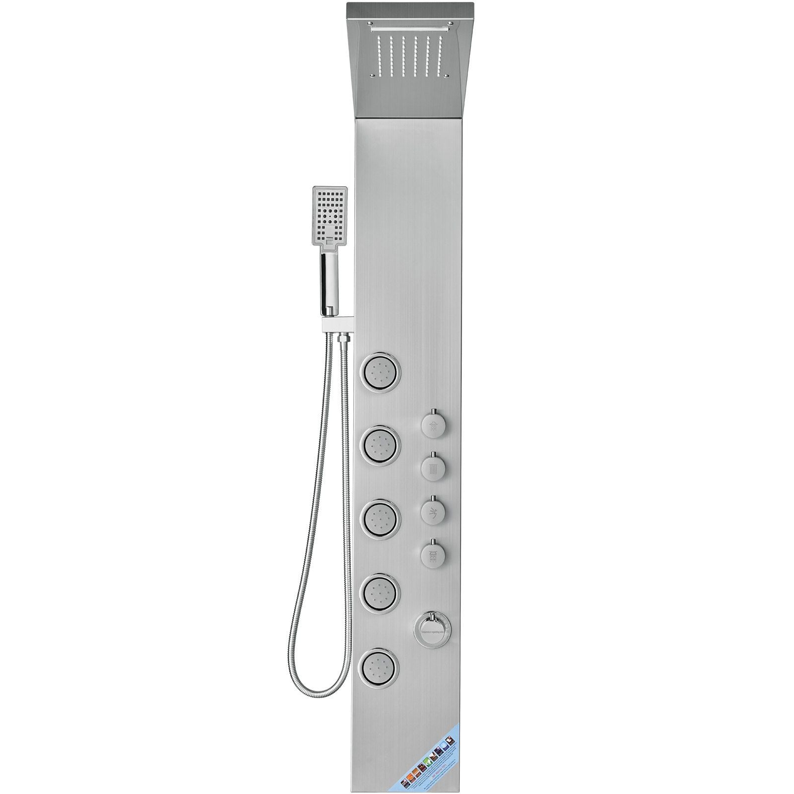 Shower Panel System, 4 Shower Modes Shower Panel Tower, Rainfall, Waterfall, 5 Full Body Massage Jets and V952-FTYS4CS2MSDPNYC1QV0